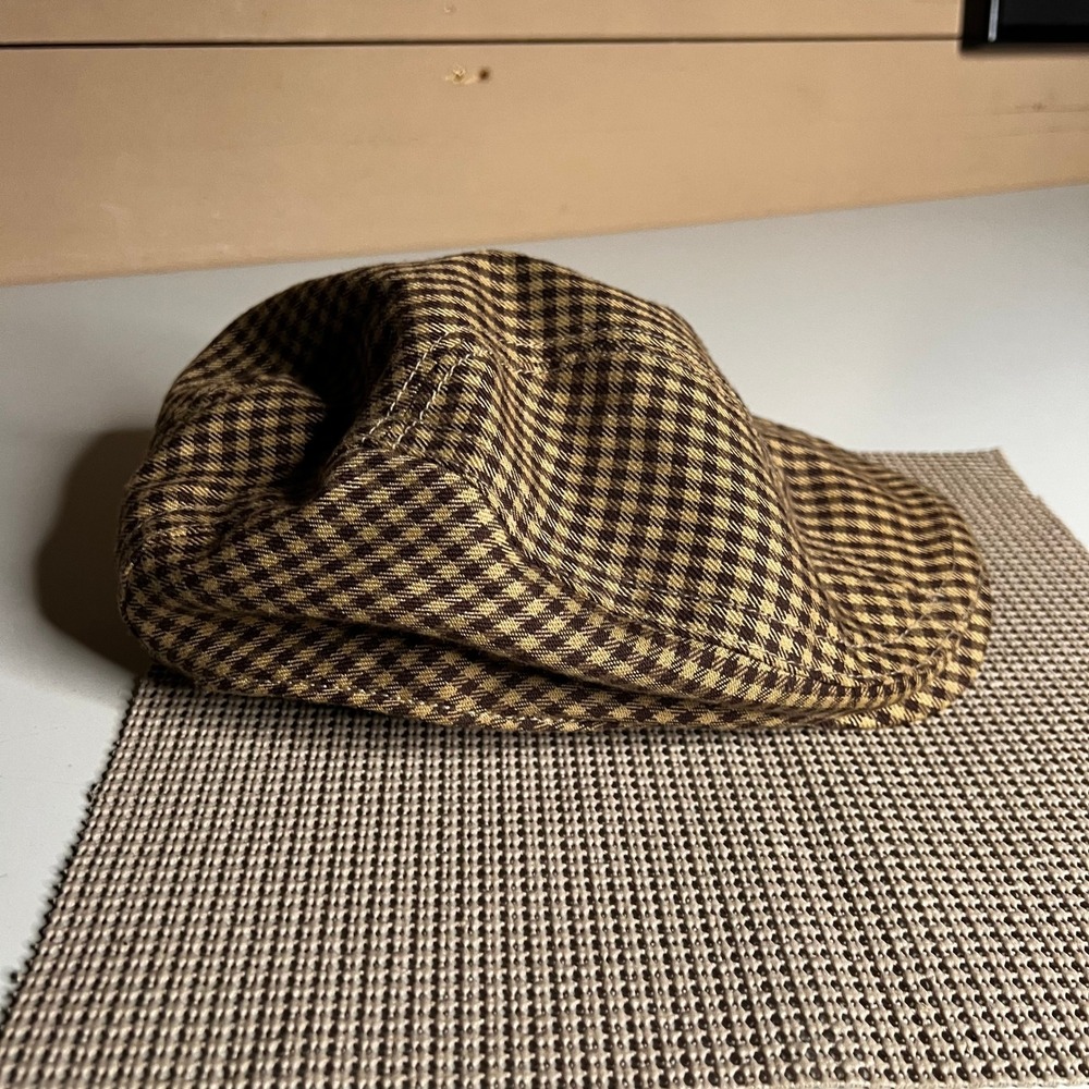 Goorin Bros Brown Houndstooth Flat Cap Ivy Driving Hat XL‎ 103-1646 Mens